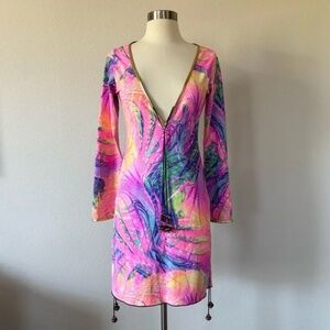 Kasia de Gelaque Neon Animal Print L/S Mini Dress OS